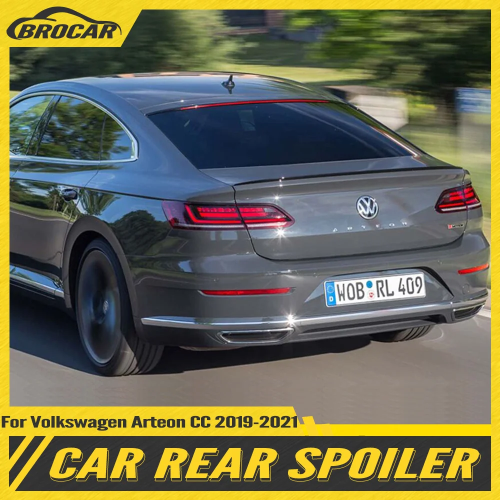 

Спойлер черный для Volkswagen Arteon CC 2019 2020 2021, высококачественный спойлер из АБС-пластика для заднего крыла автомобиля, грунтовка, цветной спойлер, Стайлинг автомобиля