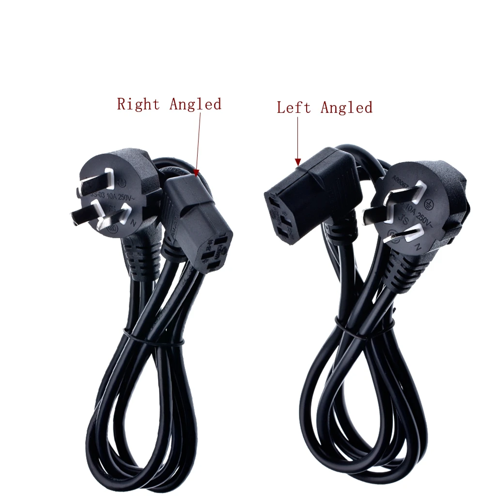 Australia Male plug to C13 Angle Left / Right Power cord 10A C13 to AU 3 pins Extension Cable 90 Degrees angle C13 Power Cord