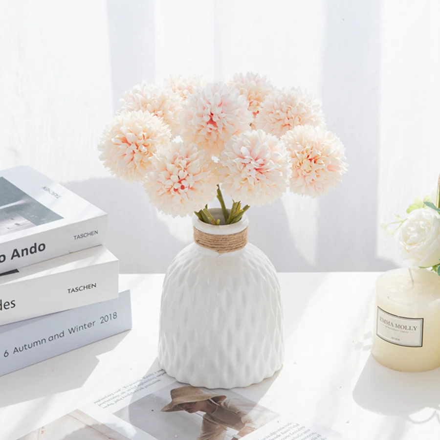 5 Stück künstliche Seidenblumen, Chrysanthemen, Großhandel, Hochzeitsdekoration, Vase, Zuhause, Zimmer, Scrapbooking, Blumenarrangement, Zubehör – Detail 5