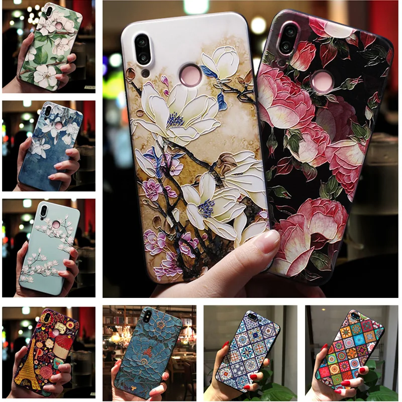 For Xiaomi Mi Max 3 Case Floral 3D Relief Soft Silicone Back Cover For Xiaomi Mi Max 3 MAX3 Phone Cases Fundas Coque Capa MiMAX3