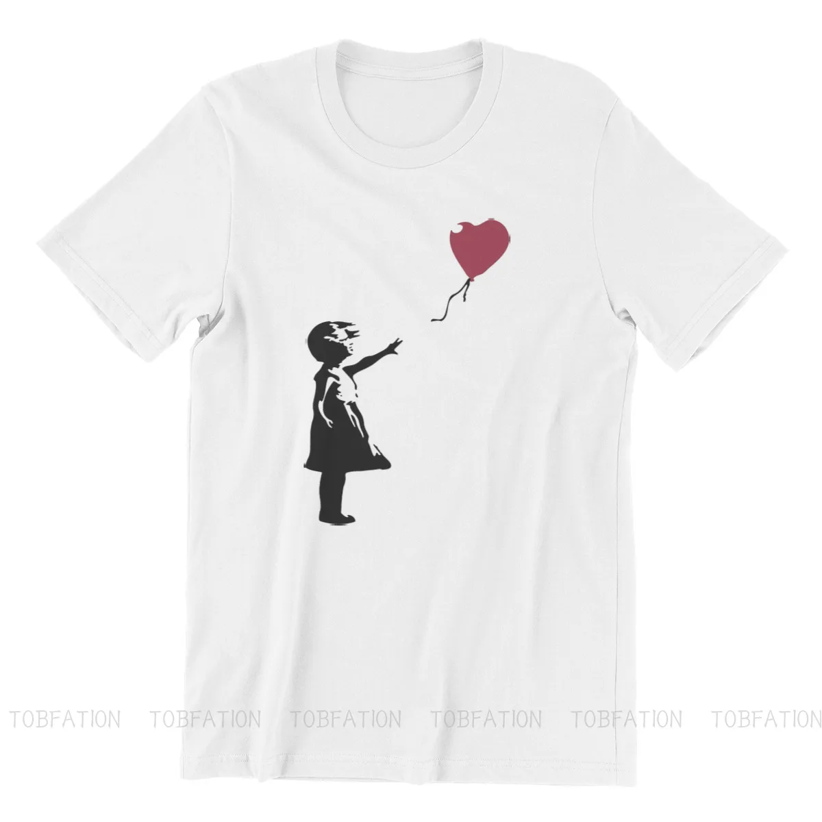 Girl With Red Balloon Banksy Graffiti Wall Art Tshirt Top Cotton  Anime Clothes Oversized Streetwear Graphic Men T shirt