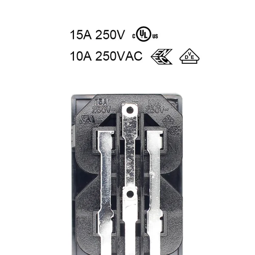 Imagen 2 del producto Enchufe de pared universal IEC 60320 C13 Snap-in para UPS PDU, Conector de toma de corriente de entrada de CA múltiple