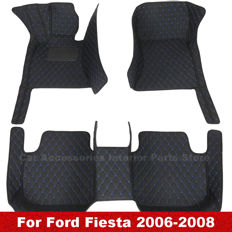 

Автомобильные коврики для Ford Fiesta 2008 2007 2006, автомобильные коврики, водонепроницаемые, под заказ, аксессуары для интерьера автомобиля, накладки на ножки