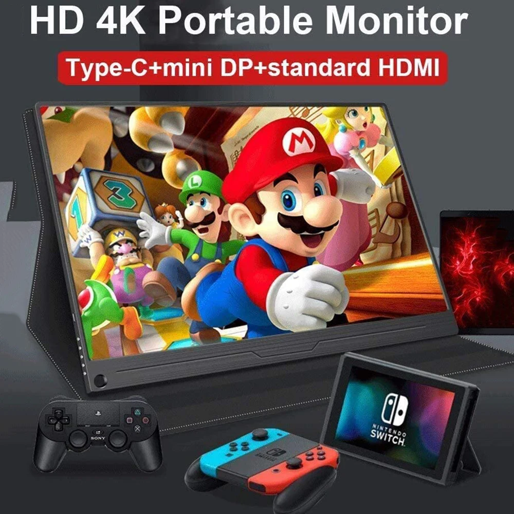 

17.3 inch 4K Computer Monitor Gaming Display Portable USB C Monitors 3840X2160 UHD IPS for HDMI Type-C Xbox Win Mac PS4 Switch