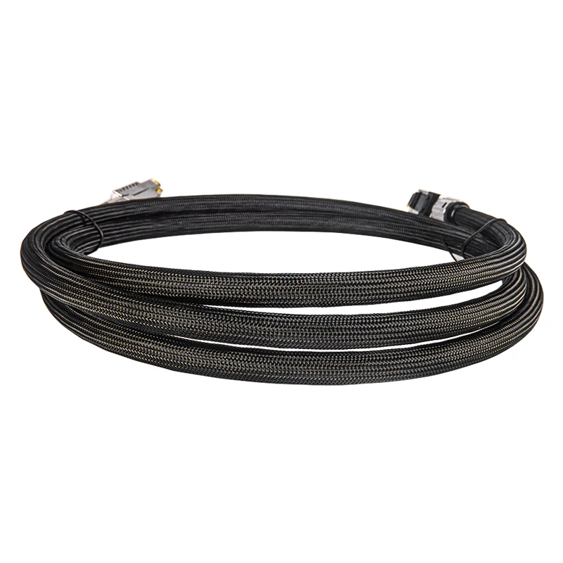40G CAT8 PRE-TERMINATED CABLE CAT7 10G PRE-ASSEMBLED WITH FIELD CONNECTORS LSZH JACKET+NYLON BRAID