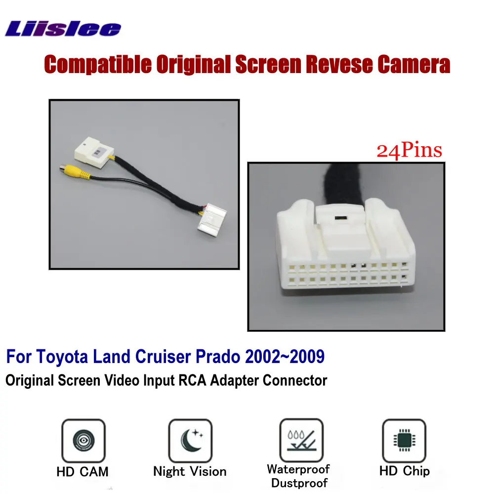 Voor Toyota Land Cruiser Prado 2002-2009 Achteruitkijkcamera Adapter Rca Hd Ccd Cam Oem Display Omkeren Beeld Upgrade Kit