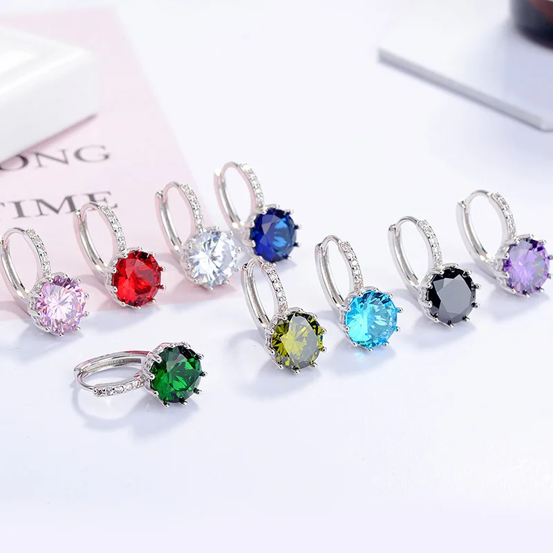 New Style 925 Sterling Silver Earrings Inlaid Zircon Earrings For Women Charm Jewelry Wedding Gift