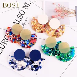 Acrylic Acetate Earrings 2022 Women Earring Bohemian Big leopard Pendant Statement Fashion Circular luxury Jewelry Accessories