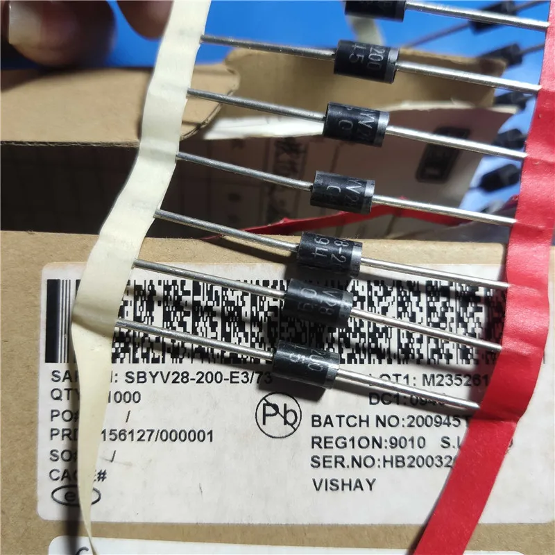 พลาสติก200V 100PCS SBYV28-200 Fast Diode DO-201AD