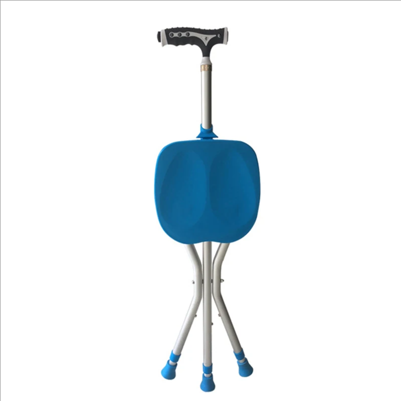 Aluminum Alloy Folding Cane Stool with Lamp, Triangle Chair, Elderly Chair, Hot