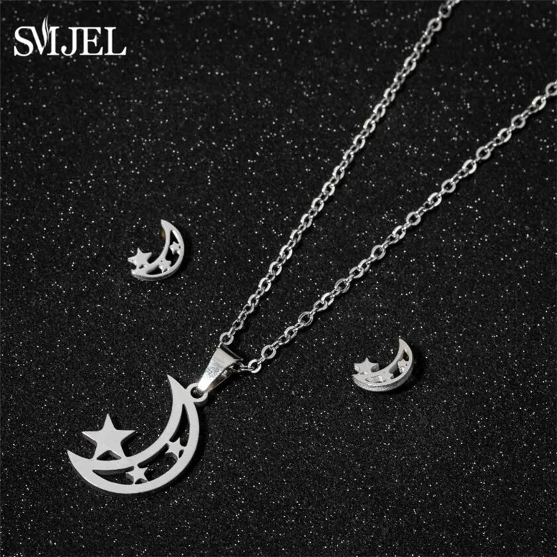 Cute Stainless Steel Butterfly Necklace & Earrings Set