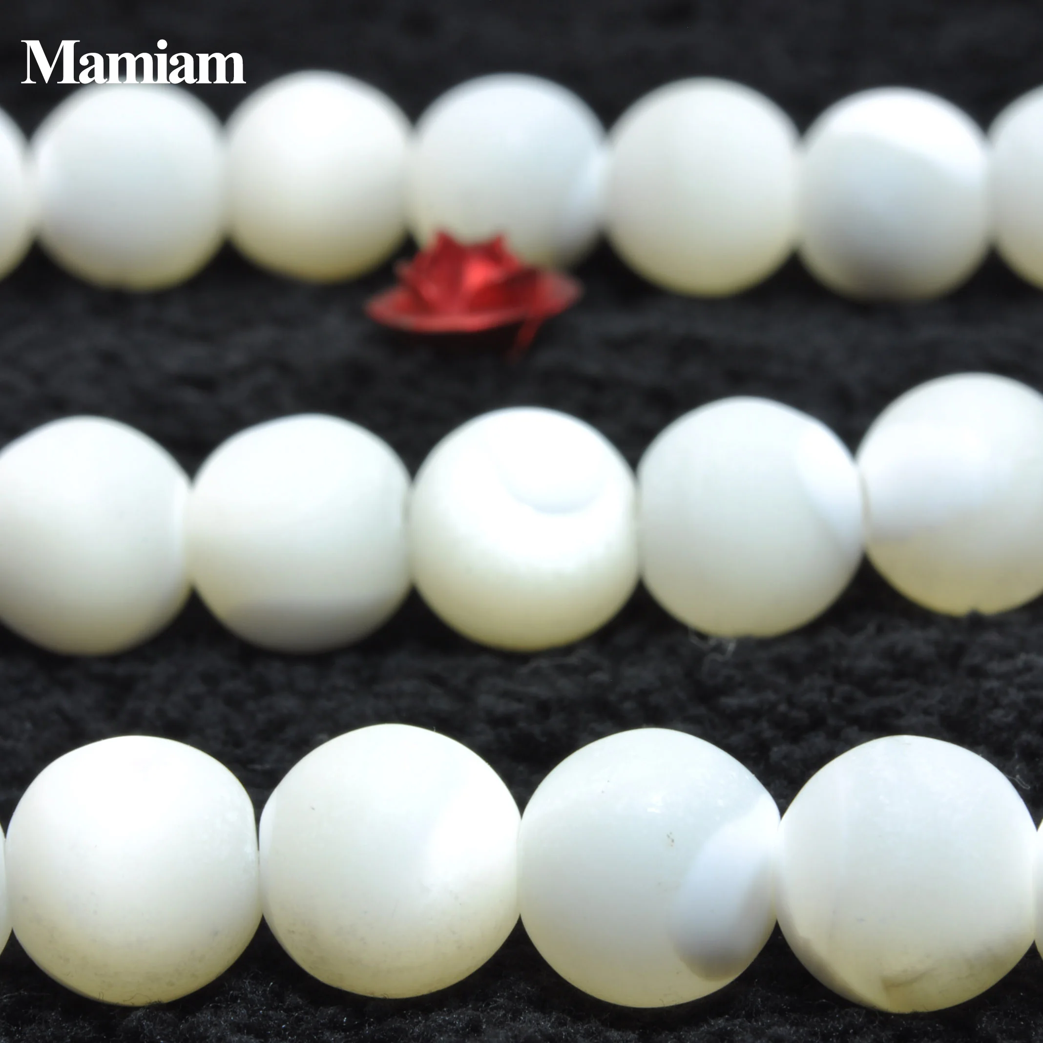 

Mamiam Natural Horseshoe Shell Beads Matte 8mm 10mm Smooth Loose Round Stone Diy Bracelet Necklace Jewelry Making or Gift Design