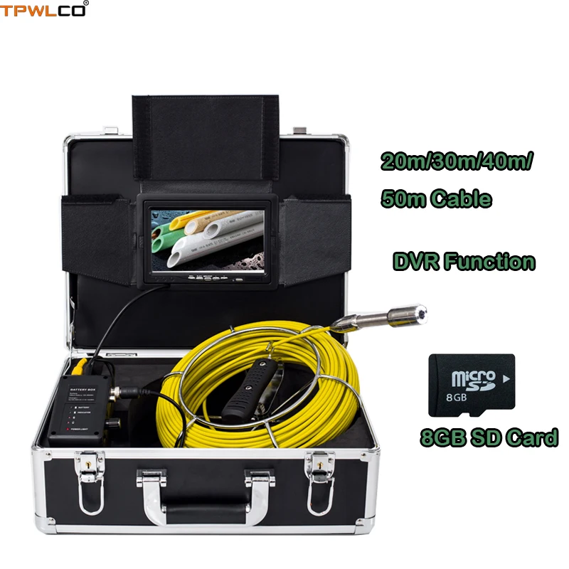 

7" Color Monitor Industrial Piping Endoscope Inspection System With DVR Function 20-50m Cable 23mm Waterproof Well Video Camera