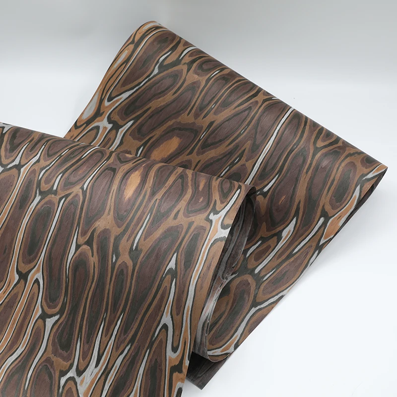 

Leopard Structure Real Wood Veneer Bedroom Cabinet Table Skin Size 250x58CM Chapa