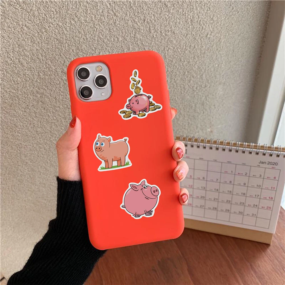 10/30/50/100PCS Kawaii Pink Pig Cute Stickers Cartoon Animal Decals DIY Toy Skateboard Laptop Phone Suitcase Helmet Kids Sticker