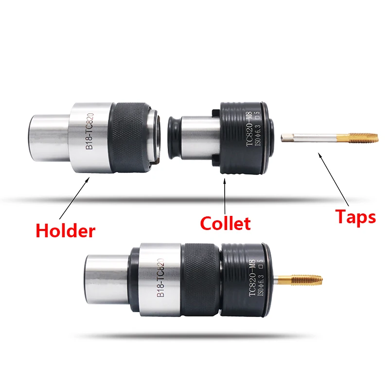 1PCS collet chuck holder GT12 B12 GT12 B16 B18 GT24 B16 B18 JT6 JT2 tapping chuck handle for bench drill machine