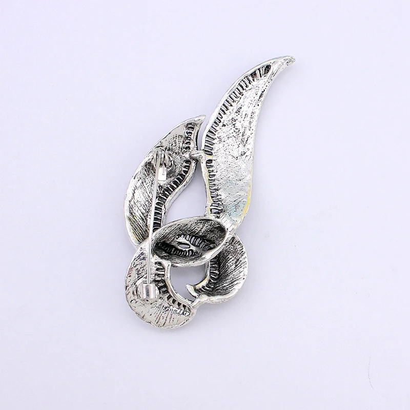 TANGTANG Antique Black Brooch For Women Men Knot Collar Pins Full Rhinestone Jewelry Generous Coat Brooch Sweater Accessory Pin
