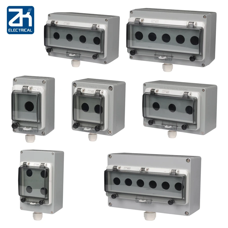 

Metal button switch control box emergency stop waterproof cast aluminum alloy start industrial two-three switch emergency stop