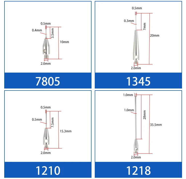 Lápiz óptico de tres coordenadas M3M4, herramienta de máquina CNC, accesorios de sonda, aguja de rubí tridimensional, stylus M3M4