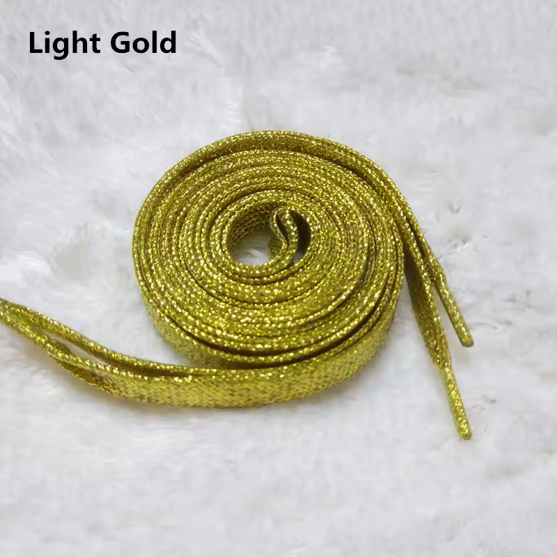 1 cm Width Colorful Lurex Shoelaces Trendy Bright Colorful Fall Winter Shoelaces Sneaker White Casual Sports Leather Shoes Laces - Image 32