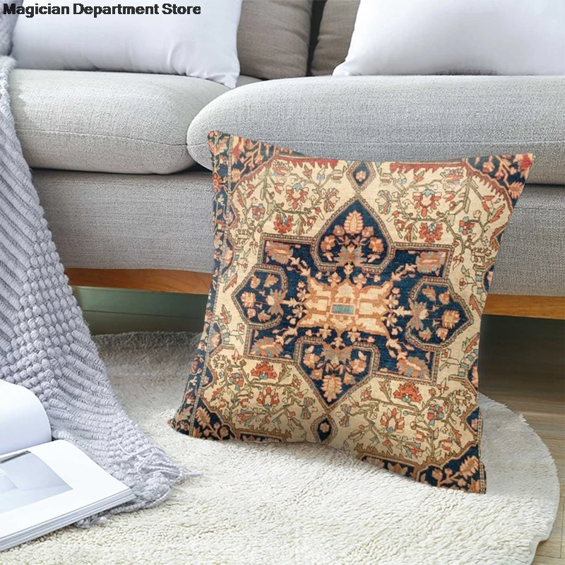 Exotic Boho Style 45x45cm Pillowcase Persian Turkish Carpet Pattern Sofa Car Creative Cafe Decoration Persian Cushion Case 2021