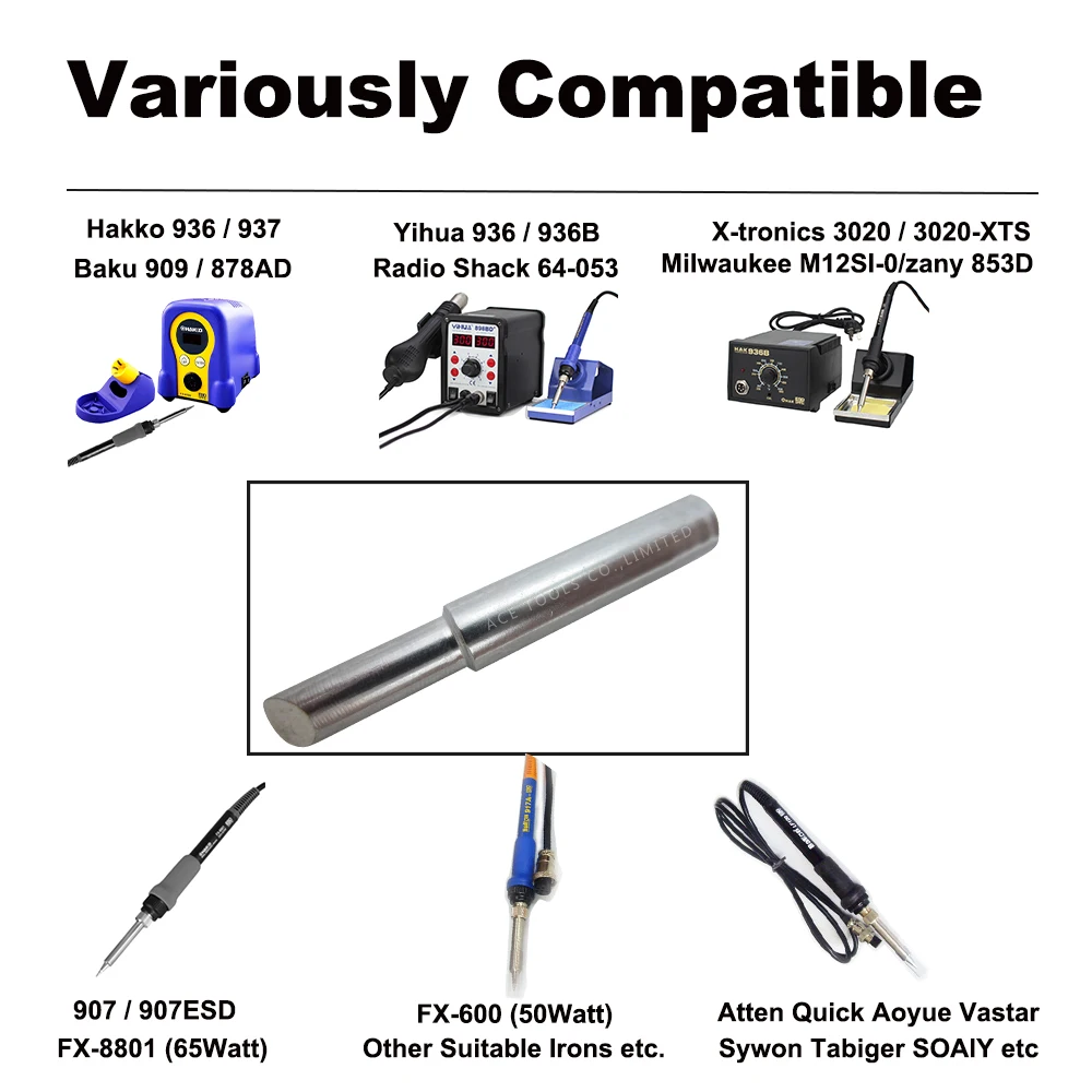 Ujung Solder 900M-T-5CF Bevel 5Mm untuk Hakko 936 907 Milwaukee M12SI-0 Radio Cabin 64-053 Yihua 936 X-tronics 3020 Bit Besi