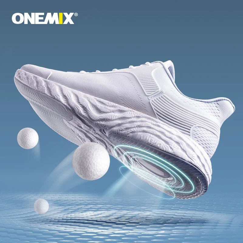 ONEMIX Running Shoes Man Mesh Non-slip Sport Shoes Anti-skid Outdoor Breathable Fitness Trekking Jogging Shoes Light Sneakers