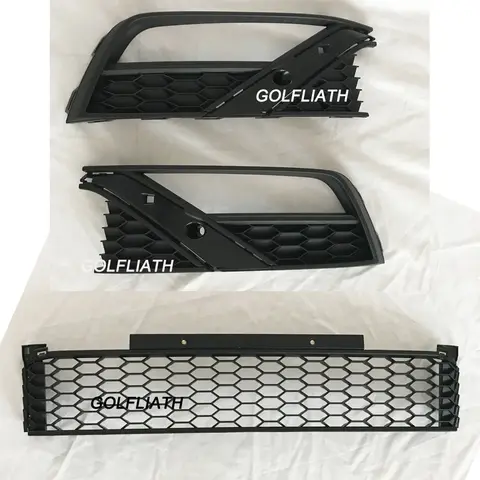 GTI STYLE ABS Front Bumper Honeycomb Grill Lower Side Fog Light Grille For Volkswagen Polo GTI Bumper 2014-2017