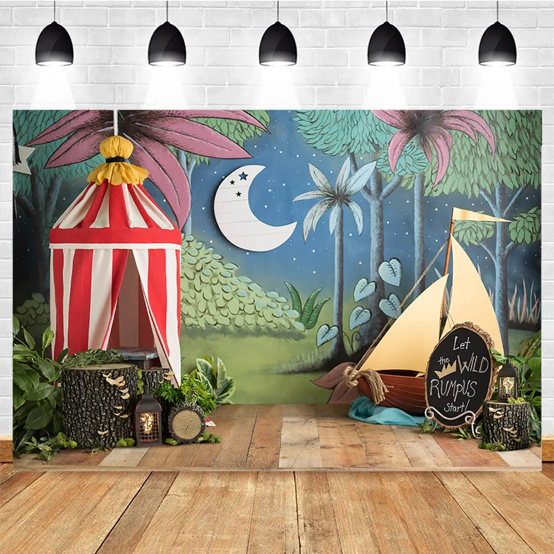 Mocsicka Circus Photography Backdrop Circus Tent Pine Background Bokeh Gift Kids Portrait Decoration Props Photo Studio