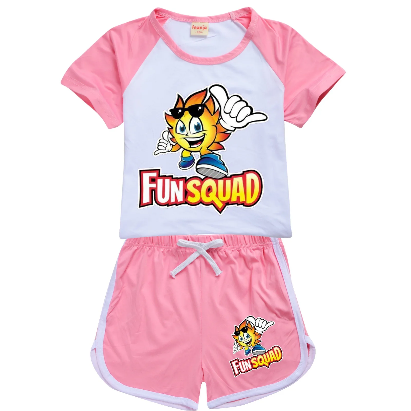 New Fun Squad game Toddler Boy Clothes Summer Pajamas Cotton Short Sleeve T Shirt + Shorts Costume Girls Casual Sportswear Set