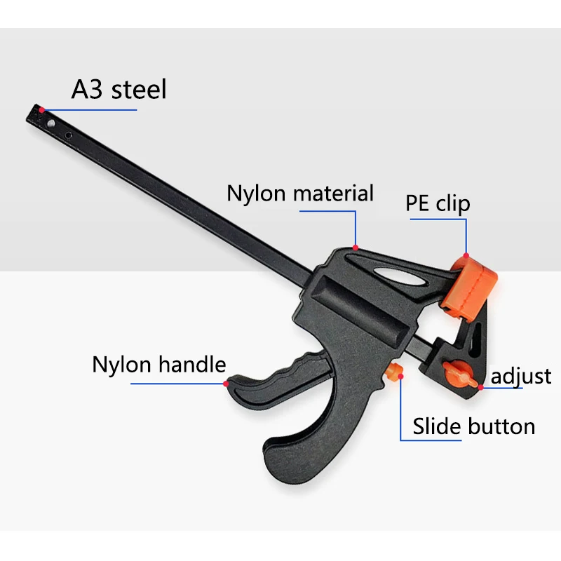 4 pollici 1 pz lavorazione del legno barra di lavoro F morsetto Clip Set duro rapido cricchetto rilascio fai da te carpenteria utensile manuale Gadget