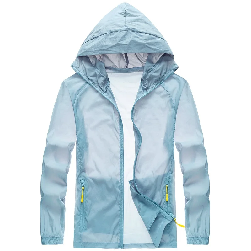 Camping Quick Dry Jacket Men Women Waterproof Rain Sun Protection Clothing Fishing Hunting Clothes Skin Windbreaker with Pocket