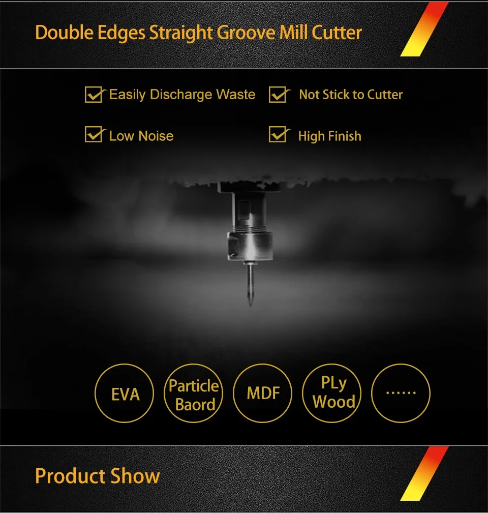 Double Edges Mill Cutter Straight Groove CNC Router Bits End Milling Blade for ACP Acrylic Wood MDF 8mm to 12mm SHK