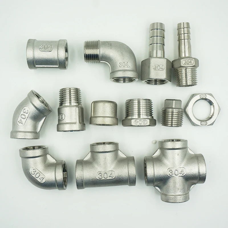 Stainless Steel Pipe Fitting Elbow Cross Tee, Hose Barb Connector Adapter