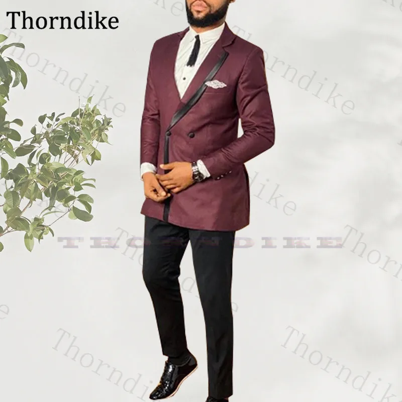 Thorndike Autumn Men Peaked Lapel Suits For Wedding Party Groom Wear Tuxedos Custom Made Casual Male Business Bluzers Sets 2020