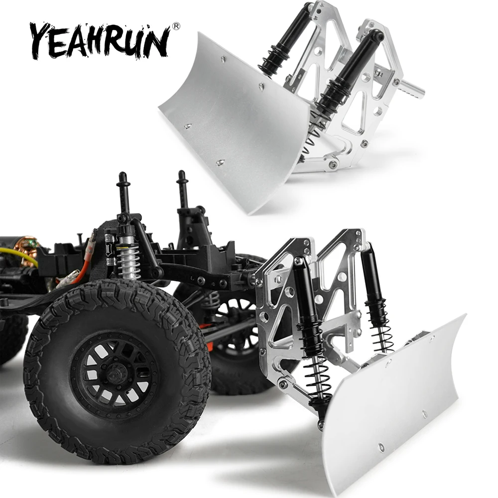 YEAHRUN Metal Alloy Blade Snow Plow Shovel Servo for Axial SCX10 II 90046 TRX-4 1/10 RC Crawler Car Model Modified Parts