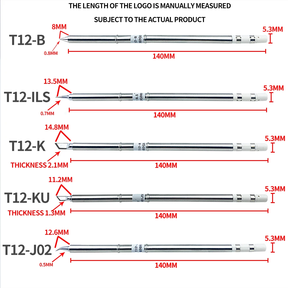 lefavor T12 Series Soldering Iron Tips for FX951 FX-952 soldering station High quality