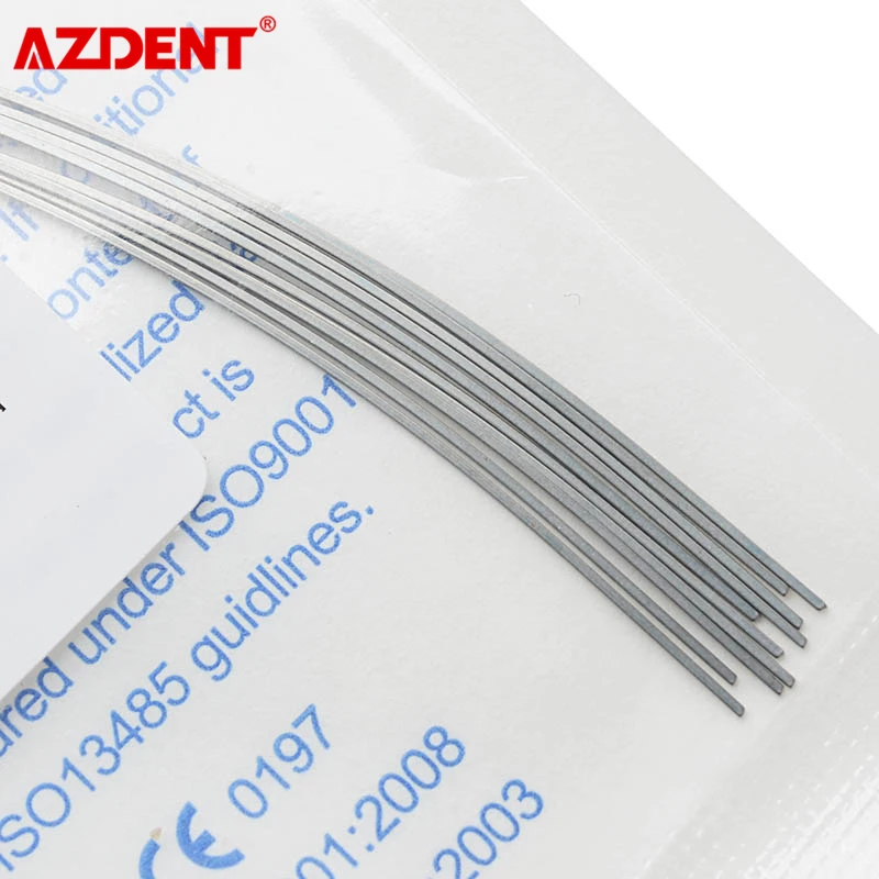 5 opakowań AZDENT Dental Orthodontic Arch Wires Heat Thermal Activated NITI Alloy Rectangular Shape Ovoid Form 10 sztuk w opakowaniu