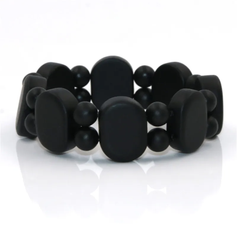 WWLB High Quality Real Black Obsidian Handrow Tourmaline Stone Men Bracelet Bangles Fashion Hand String Row Women Yoga Jewelry