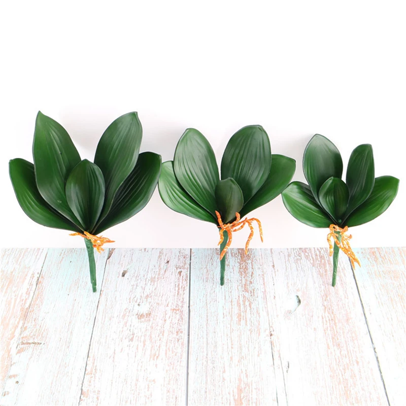 

PU Phalaenopsis Leaves, Fake Plants, Artificial Greenery, Flowers Arrangement, Cymbidium Leaves, Home Decor, 5 Pcs