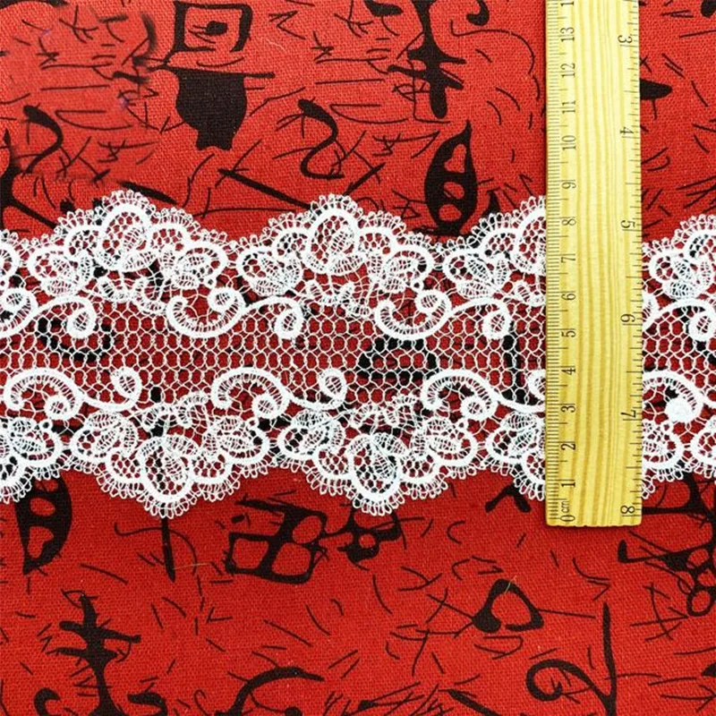 Filet en soie pour femmes, 2Yards, beau, blanc exquis, bordure en soie, ruban en dentelle brodé pour la couture, décoration de mariage, accessoire de bricolage