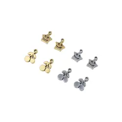 10pcs Wholesale Stainless Steel Mini Star Cherry Charms DIY Anklets Earrings Bracelets Unfading Colorless 2 Colors