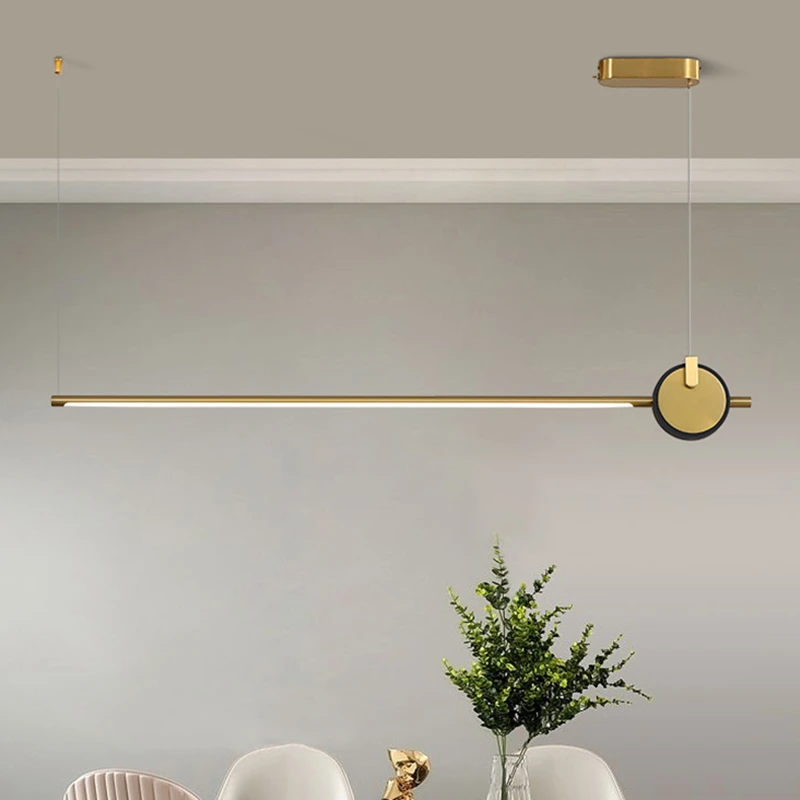 Nordic led restaurante shop e para mesa de jantar escritório preto ouro lâmpada corpo luz pingente tira longa decoração para casa hanglamp