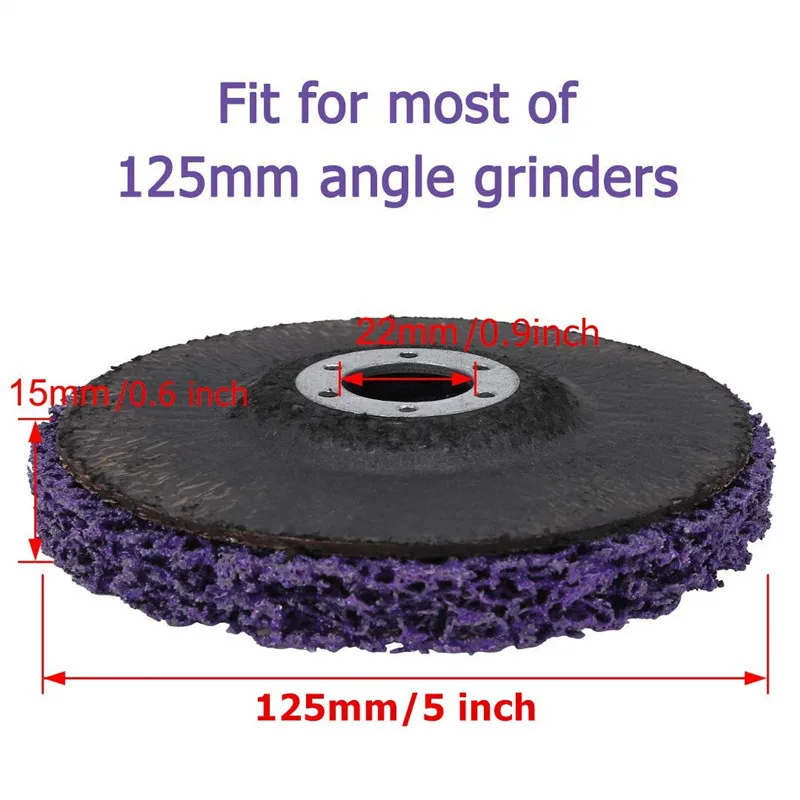 125mm Poly Strip Disc Abrasive Wheel Paint Rust Remover Clean Grinding Wheels for Durable Angle Grinder Car Truck Motorcycles