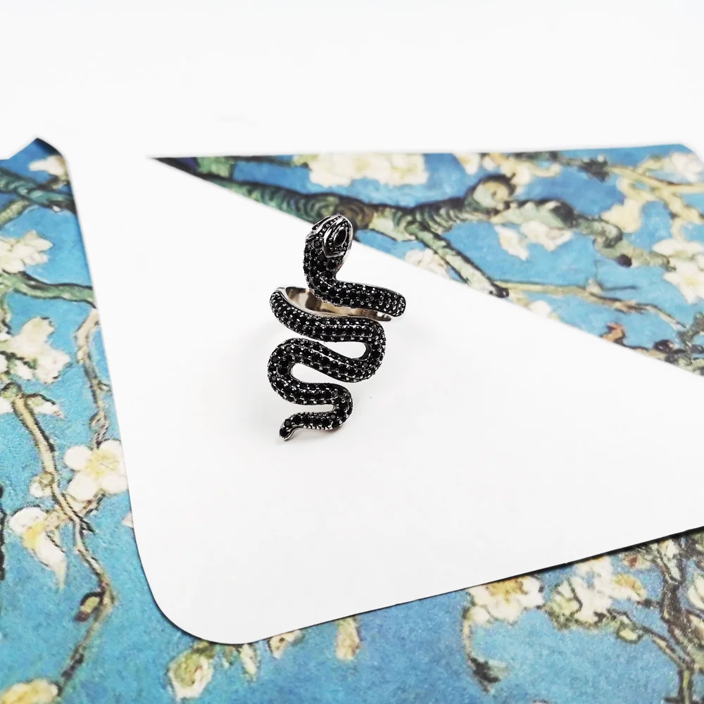 Fabulous Tropical Mystical Ring Black Snake Brand 925 Sterling Silver Fine Jewelry High-fashion Vintage Lucky Gift For Women