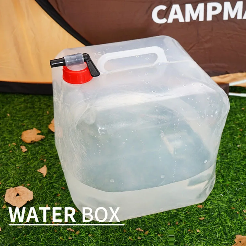 Outdoor folding drinking bucket 18L camping portable large-capacity car drinking water pot water tool four-corner water bag