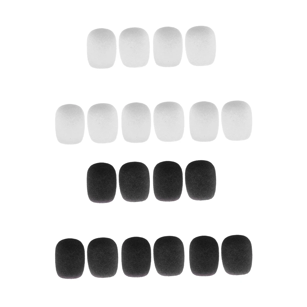 Finest 20pcs Black White Microphone MIC Foam Covers Protector 28x22x8mm