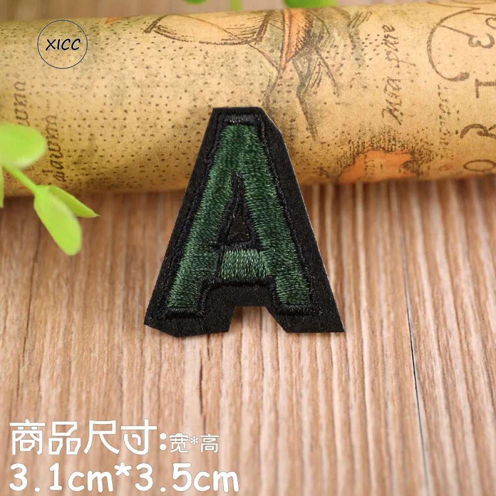 TN 26 English Letters Fashion Embroidery Iron on Patches Small Alphabet A-Z Name Bagde Colorful Cartoon Cloth Decoration Sticker