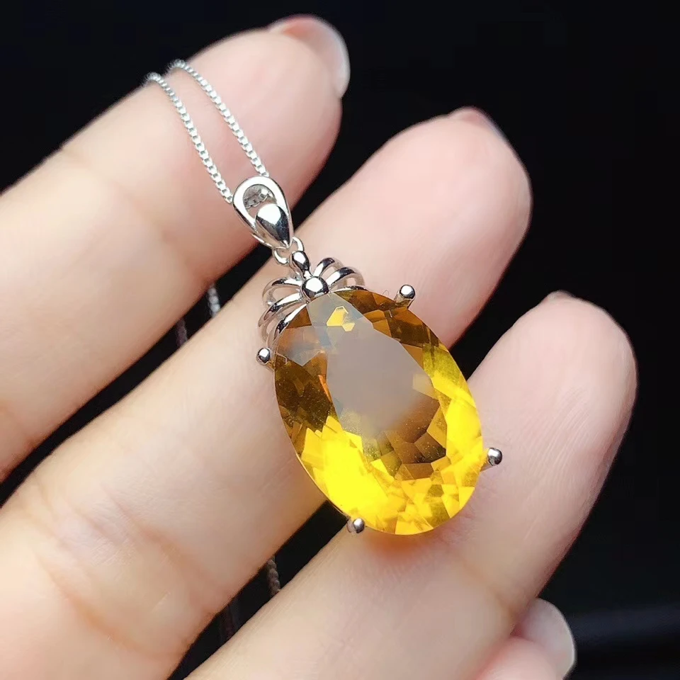 

CoLife Jewelry 100% Natural Citrine Necklace Pendant 13*18mm VVS Grade Citrine Pendant 925 Silver Citrine Jewelry for Daily Wear