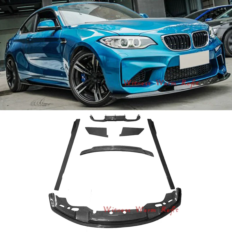 for F87 M2 Carbon Fiber Bodykit for Bmw F87 M2 Rear Bumper Diffuser Side Splitter Rear Trunk Spoiler Front Lip Side Skirt Aprons